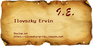 Ilovszky Ervin névjegykártya
