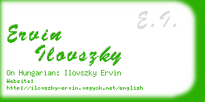 ervin ilovszky business card